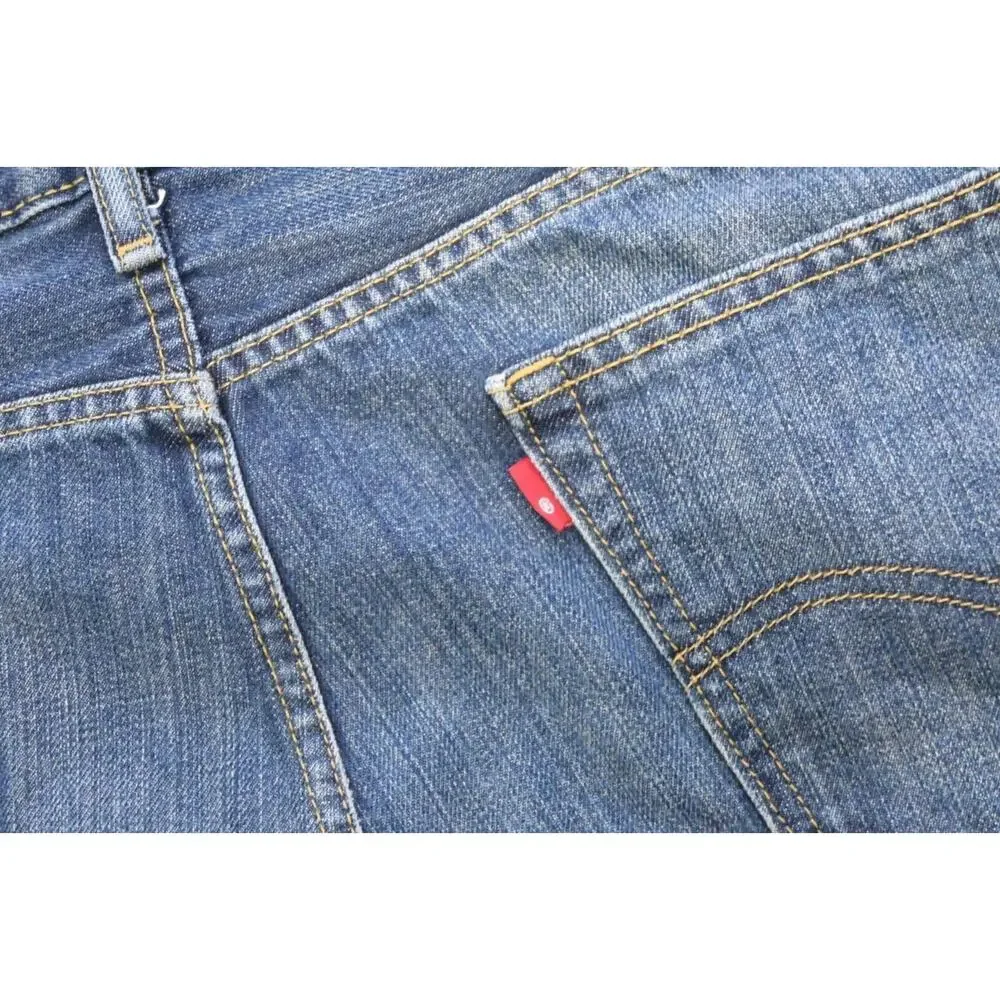 Levi's 505 Regular Fit Straight Blue Rugged Denim Jeans Mens Size 40‎ x 30